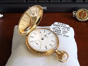 Antique 1889 Elgin 14K Gold Model 1 6s 11-Jewels Seriel #3610856 Pocket Watch!