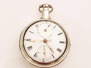 pair case verge fusee calendar / stop watch pocket watch dated 1816. No178