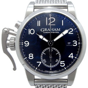 Auth GRAHAM Chrono Fighter AN-2CXAS Date Automatic SS Men's watch