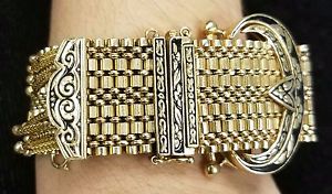 Hamilton Vintage 14k Yellow Gold Bracelet Hidden Watch Belt Buckle Jewelry 64.6