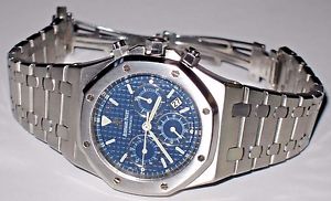 Mens Audemars Piguet Royal Oak Chronograph Automatic Rare Blue Dial