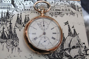 Solid gold 18k chronograph  M. GUGENHEIM belong to'TENORE IVO ZACCARI' 52mm 87gr