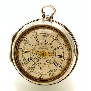 Verge Fusee Pair Case Pocket Watch With Original Silver Dial by Markwick 1690