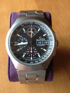 Vintage Sinn Fliegerchronograph 157 Stahl, Lemania 5100