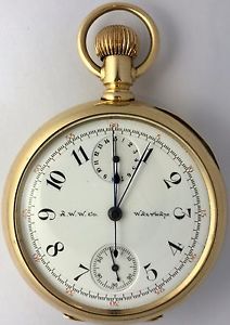 14Kt. Gold Waltham Chronograph with Register 14 size Ca. 1886