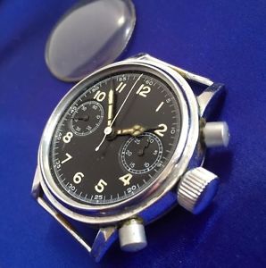 Vintage WWII German Military UROFA 59 TUTIMA Pilot's Chronograph Wrist Watch