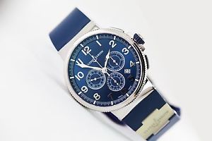Ulysse Nardin Marine Chronograph Blue Rubber 1503-150-3-63 BNIB Free Shipping