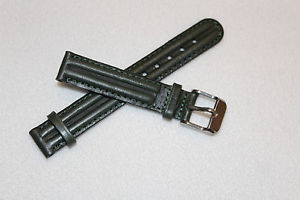 Eddie Bauer Genuine Leather Wristwatch Bands Strap Green 14mm Stitched New