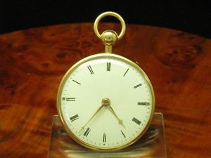 18kt 750 GOLD OPEN FACE TASCHENUHR VIERTEL-REPETITION