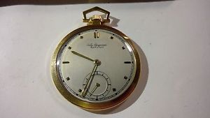 Jules Jurgenesen Geneva Seal Pocket Watch 18J 7 Adj 18K Yellow Gold Case 44mm