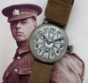 Men's 1918 Illinois Trench Watch w/ Shrapnel Guard and Original Strap - SERVICED