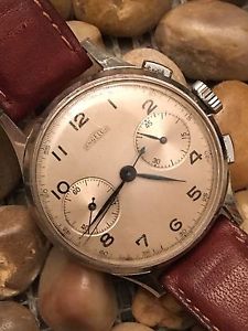 VINTAGE Angelus Chronograph Mens Watch Serviced c.215 = MINT Original Dial
