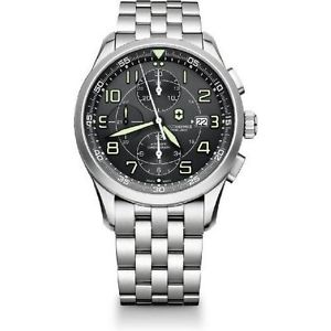 Victorinox Airboss Automatic Chronograph Black Dial Stainless Steel Mens Watch 2
