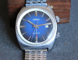 Vintage ANGELUS Swiss "Datalarm" Ref. 15/11 B  Alarm Watch AS Cal. 1568 - 1960's