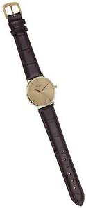 Woodford Swiss Made 9ct Gold Leather Watch - Brown/Gold