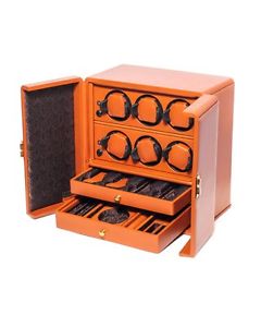 Scatola del Tempo Tan Leather 6 Watch Winder - 6RTSP - MSRP $9,800