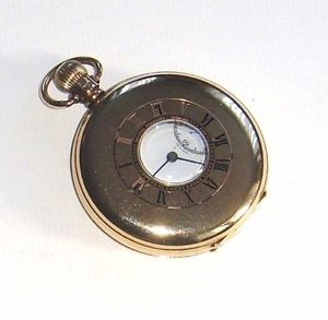 Antique solid 9K Gold Elgin Half Hunter pocket watch, Birmingham 1922.