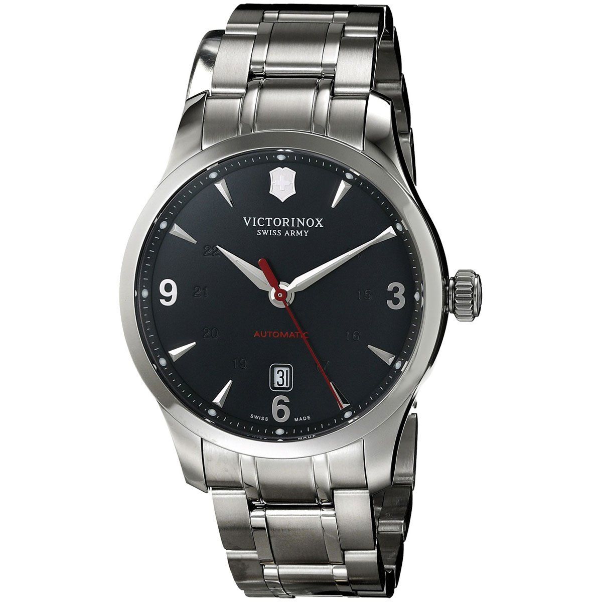 Victorinox Victorniox Men's 241669 Alliance Silver/Black Stainless Stee Watch