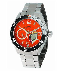 Yonger & Bresson Men's YBH 8320-17 M Automatic Orange Dial Steel Band Watch
