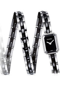 CHANEL Premiere Mini Watch - Black Ceramic, Steel and Diamonds + Ring