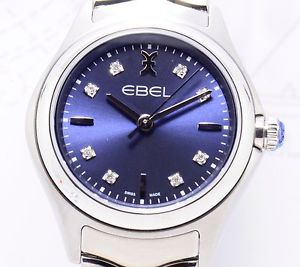 Ebel Wave Lady 30mm Edelstahl blue Diamond Dial NEU Klassiker