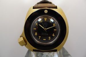 VINTAGE VDB 585S SOLID 14K GOLD HANDMADE PIECE UNIQUE 46MM 4 STRAPS MILITARY