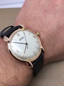 Vintage fortis 18K Solid Rose Gold Watch  Fancy Lugs Ref : 587