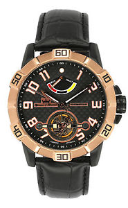 Yonger and Bresson Mens YBH 8317-07 C Automatic Rose-Gold IP Steel Leather Watch