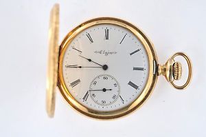 VINTAGE 14K HUNTING CASE ELGIN POCKET WATCH "GREAT 14K CASE"