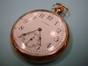 1882 Waltham Open Face 14kt 585 Pocket Watch 17 Jewel