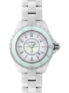 Auth CHANEL J12 Soft MINT White 