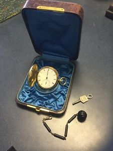 1861 Waltham 18K Solid Gold Double Hunter Case w/ Key, Fob, Box 10s 13j 1865