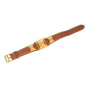 Hermes Gold Courcheval Leather Medor Watch PM