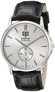 Edox Men's 64012 3 AIN Les Bemonts Analog Display Swiss Quartz Black Watch