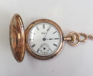14kt Rose Gold Elgin Natl 789036 B.W.C. Co Warranted 14k U.S. Assay Pocket Watch