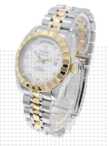 TUDOR CLASSIC DATE-DATE 41MM STAHL GOLD ARMBAND UHR MIT DIAMANTEN B + P