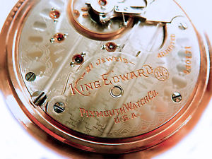 Mega Rare Antique Railroad 18s 21J Rockford King Edward Gold Pocket Watch Mint