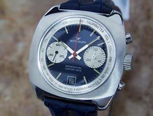 Wittnauer Professional 40mm Chronograph Date Men's Manual 1970 Swiss Made MX92