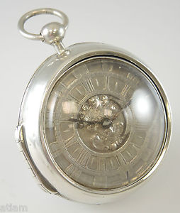Very EARLY English Silver Pair Cased VERGE Pocket Watch  By WHITE c1690