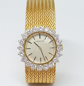 Vintage AP Audemars Piguet 18k Yellow Gold 1.60 ct Round Cut Diamond Watch 46.2g