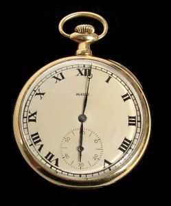 PRESENTATION AGAZZI SWISS 18K 21J OPEN FACE 1914 INSCRIPTION FROM LORAIN OHIO