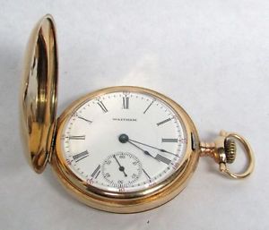 FINE WALTHAM 14K GOLD P.S. BARTLETT 17J POCKET WATCH