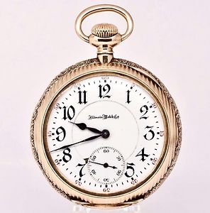 ILLINOIS 1906 SANGAMO HEAVY 14K SOLID GOLD CASE 21j 16s RAILROAD POCKET WATCH