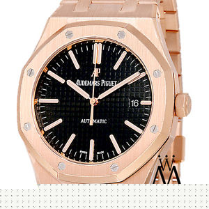 Audemars Piguet Royal Oak 18K Rose Gold Watch Ref. 15202 Black Dial NEW with tag