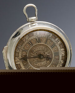 60mm Silver Dialed Silver Pair Case Onyion Pocket Watch by J. Watzl CA1710