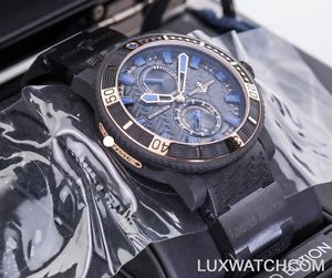 ULYSSE NARDIN MAXI MARINE DIVER BLACK SEA ROSE GOLD STEEL 263-92LE-3C/923-RG