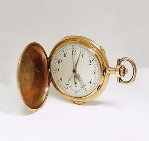 Yellow Gold 1/4 Minute Repeater Chronograph Pocket Watch - Medaille Genève 1896