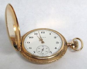 GORGEOUS PRESENTATION MINT CONDITION ELGIN 14K GOLD POCKET WATCH