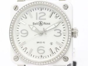 Polished BELL & ROSS Aviation Diamond Bezel MOP Dial Watch BR03-92 (BF110812)