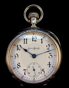 Illinois Bunn Special 18s 24Jewel Railroad Pocket watch Fancy Silver Extra Fine